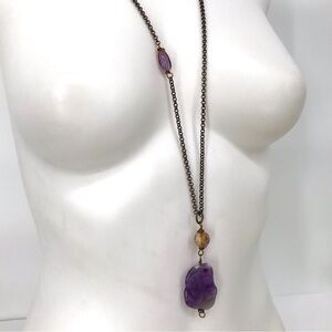 5 for $25 🌼 Long faux stone Boho Pendent Necklace